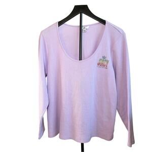 Juicy by Juicy Couture womens purple waffle scoop neck.  Size 1X. streetwear